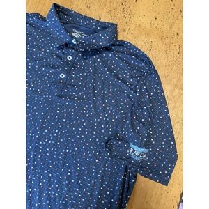 Raven Phoenix• Straight Down Xl Blue AOP Geometric  Performance Stretch Polo